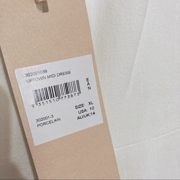 Keepsake the Label White Uptown Midi Dress Porcelain Size XL/US 10 NWT - Picture 8 of 14